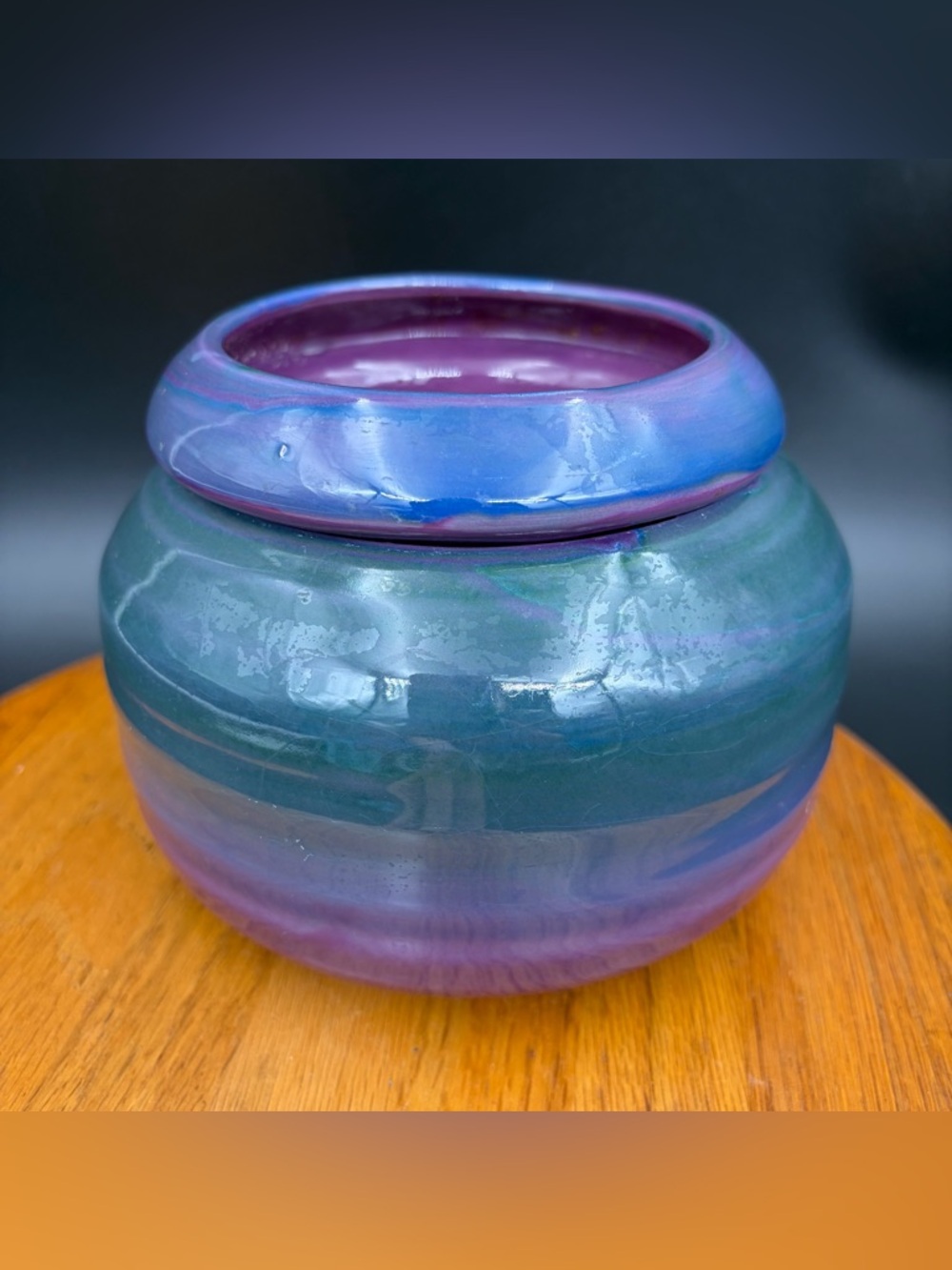 The Violet Pot 1997 Purple Blue African Violet Pottery Ceramic Self Watering